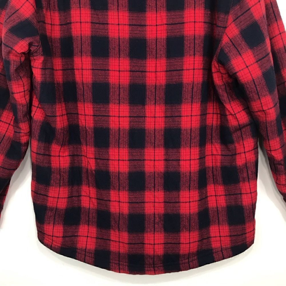 Zenthace Red Plaid Sherpa Fleece Lined Hooded Zip Up Jacket NEW - Picture 10 of 15